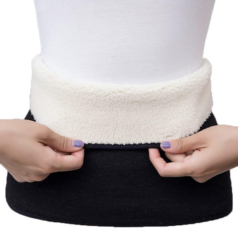PURFUN Thermal Fleece Lining Abdomen Back Warmer Belt Men Women Winter Dance Yoga Waistband Elastic Waist Binder Lumbar Support Belt Rheumatic Back Pain Brace Abdominal Stomach Kidney Warmer Protector Band - Image 1
